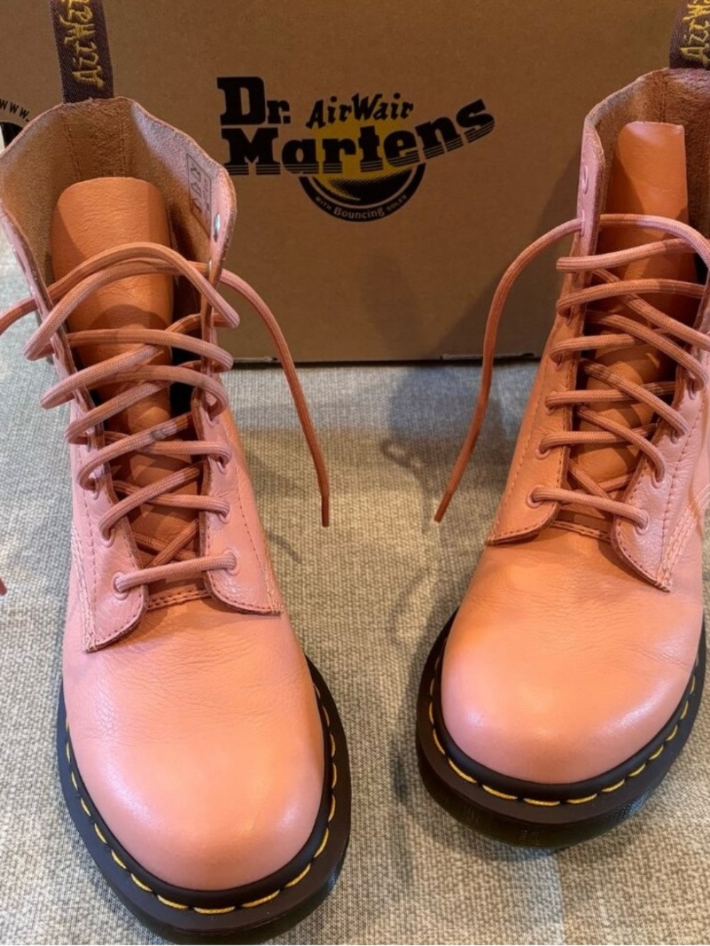 Dr. Martens Women's Salmon Pink 1496 Pascal Boots
